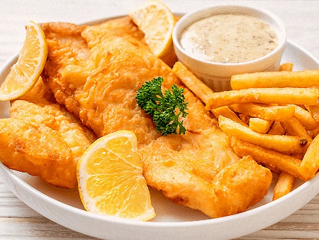 Класическа английска рецепта за риба с пържени картофи (fish and chips) - снимка на рецептата